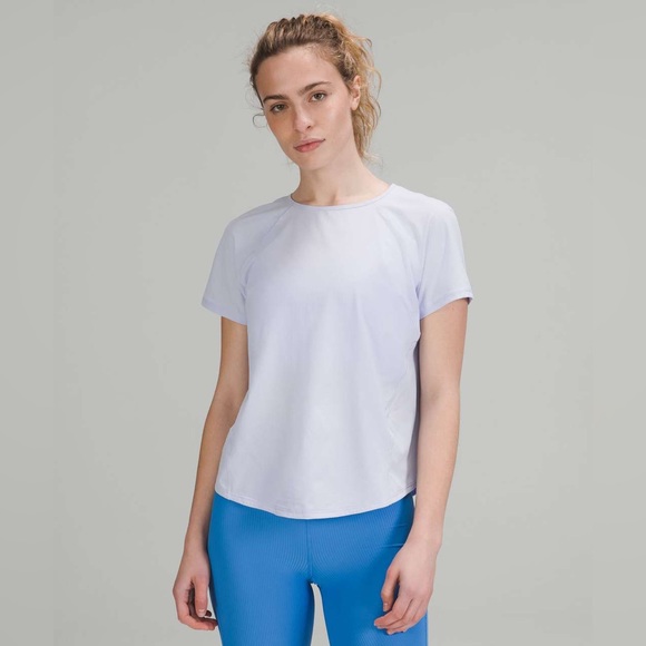 lululemon athletica Tops - Lululemon Women’s Lightweight Stretch Short Sleeve Running Shirt in Pastel Blue